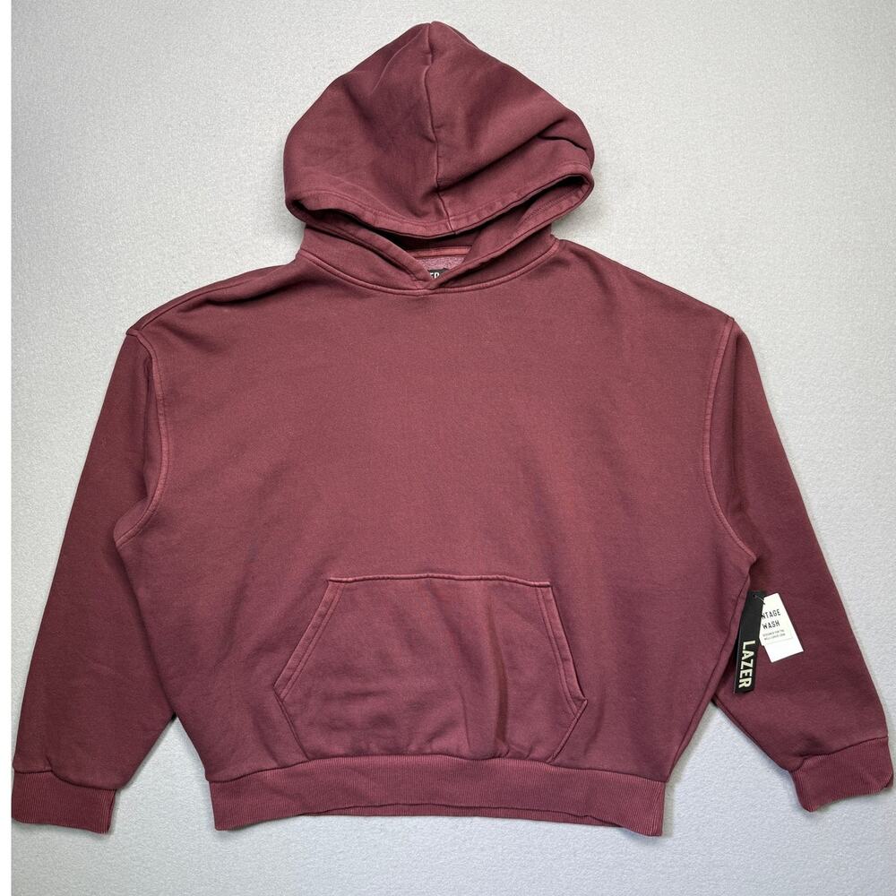 Lazer Men's Loose-Fit Pull-On Hoodie Deep Wine XL $40